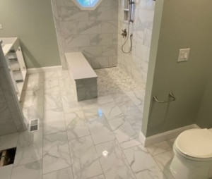 idea bathroom basement flooring look
